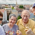 A champage toast on the balcony