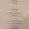 Dinner menu